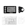 Miniatyrbilde 5 av 5: Ebike S866 LCD-skjermmåler Elcykel 24v 36v 48v Kontrollpanel med vanntett kontakt for Bbs01 Bbs02 [DB] Svart Black