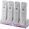 Miniatyrbillede 3 af 8: Wii Controller Lade Station, 4 i 1 Controller Lade Dock med 4 stk. 2800mAh Genopladelige Batteripakker til Wii/Wii U Spil Fjernbetjening Hvid White