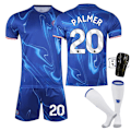 Pikkukuva 1 / 2: Chelsea Kotipelipaita Lapsille 2024-2025 Kotikenttä Palmer Nro 20 - Sukkasuojat 22 No. 20 - Sock Guards 22
