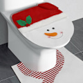 Pikkukuva 2 / 8: Joulu WC-istuimen kansisetti - Juhlava lumimies kylpyhuoneen matto ja kansi Snowman