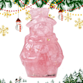 Miniatyrbillede 8 af 8: Krystal Snemand Figur - 3D Julepynt Miniature, Rosakvarts Rose quartz