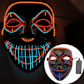 Pikkukuva 1 / 10: Väri LED - Musiikin nopeuden LED-naamio - Halloween LED-naamio - LED Kuninkaallinen sininen+oranssi+punainen Royal blue+orange+red