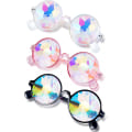 Pikkukuva 3 / 5: Aveki 3 Paria Kaleidoskooppi Rave-Lasit Festivaaleille Goggle Rainbow Aurinkolasit Kaleidoskooppi Aurinkolasit Prisma Refraktio Lasit (musta, kirkas, vaaleanpunainen)