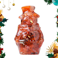 Pikkukuva 1 / 8: Kristalli Lumimieshahmo - 3D Joulu Miniatyyri, Punainen Agati Red agate