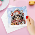 Miniatyrbild 4 av 8: DIY Diamantkonst Julgratulationskort Set, 12/8/6/4 Pack, Handgjorda Julpostkort HK051