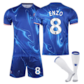 Miniatyrbilde 1 av 2: Chelsea Hjemme Fotballdrakt Barn 2024-2025 - Hjemmebane Enzo Nr. 8 - Sokker 20 No. 8 - Socks 20