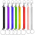 Miniatyrbilde 1 av 5: 8 stk Stretchy Spiral Nøkkelring - 8 Farger Fargerik Plast Keycha