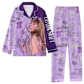 Miniatyrbilde 1 av 7: Sleepwears Taylors The Swifts Pyjamas Print 2-delt sett Långärmade med reverskrage Casual Byxor 1989 Pyjamaskostymer Style-8 Style-8 XXXL