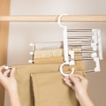 Miniatyrbillede 3 af 7: 5 i 1 pladsbesparende byxhänger sammenklappelig håndklæde krog multifunktionel tøjbyxhylde garderobe garderobe organizer opbevaring bukse bøjle 3