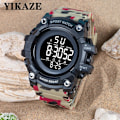Miniatyrbillede 2 af 7: Sport Watch Multifunktion Militär Watch Vækkeur Stor urskive Digitale ure Vandtæt elektronisk armbåndsur Sort