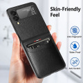 Pikkukuva 5 / 5: Nahkainen lompakkokotelo korttipaikalla Samsung Galaxy Z Flip3:lle