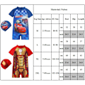 Miniatyrbillede 3 af 3: Børn Drenge Spiderman Batman Heldragt Surf Sol Dragt Strand Badetøj & Kasket Sommer Badetøj Drenge Boys 2XL