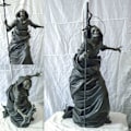 Miniatyrbillede 5 af 5: Halloween Skeletvægter Skulptur Grim Reaper Statue Gotisk Skulptur Harpiks Håndværk