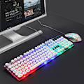 Miniatyrbillede 2 af 7: Punk Retro Computer Notebook Trådløs Tastatur Mus Sæt Lysende Mekanisk Følelse Suspension Gaming Tastatur Mus