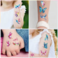 Pikkukuva 5 / 7: Väliaikaiset tatuoinnit lapsille, 20 kpl Yksisarvinen & Perhonen Glitter, Vedenkestävä & Irrotettava, Ihanteellinen Juhlapusseihin 20 pc-A