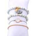 Miniatyrbillede 3 af 7: Letapi Bohemian Håndlavede Væv Hjerte Lang Tassel Armbånd Sæt Kvinder Nye Grå Reb Kæde Armbånd Smykker Jul Gi Gi Gis Tog 83106