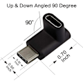 Miniatyrbild 5 av 5: 2-pack USB Typ C hane till hona-adapter, vinklad 90 grader åt höger