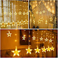 Miniatyrbilde 7 av 7: LED Julelys Stjernegardin - Utvidbart Lys med Fjernkontroll, 8 Moduser, for Jul & Bryllup Remote control A