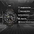Miniatyrbillede 5 af 7: Mænds Dobbelt Display Ur 5 ATM Vandafvisende Digital Analog Militær Rustfrit Stål Sort C Black C