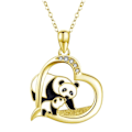 Miniatyrbillede 2 af 8: Dammode Creative Gold Diamond kæledyrs halskæde kærlighed vedhæng