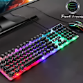 Miniatyrbillede 1 af 7: Punk Retro Computer Notebook Trådløs Tastatur Mus Sæt Lysende Mekanisk Følelse Suspension Gaming Tastatur Mus