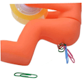 Miniatyrbillede 7 af 8: Sjov tapeholder til skrivebord, kontorartikler, stationær rumpe, tape dispenser med papirclips, orange kontorartikler
