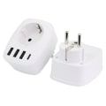 Miniatyrbillede 5 af 5: USB-stik til flere netværk, USB-oplader med flere stik med 1 AC-udgang, 1 USB C og 3 USB-porte, stikkontakt kompatibel med iPhone/iPad, ideel til hjemmet