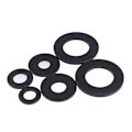 Pikkukuva 2 / 4: 1/4\" x 0,625\" OD SAE Mustat Litteät Tiivisteet - 100 kpl 18-8 (304) Ruostumaton Teräs Black 1/4" x 0.625"OD/304