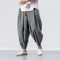 Miniatyrbillede 1 af 7: 2024 Ny Mode Snøre Haremsbukser Mænd Baggy Joggingbukser Japanske Mænd Print Brede Ben Bukser Mænd Casual Løse Bukser GY1 XL