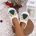 Miniatyrbillede 4 af 8: Sjove Elg-Tema Jule-Tøfler, Bløde Soveværelsessko Christmas tree F 44/45 EU