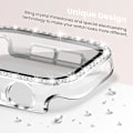 Miniatyrbilde 4 av 7: Diamantglass+ deksel for Apple Watch Case 45 mm 41 mm 40 mm 44 mm 42 mm 38 mm Bling Bumper+ Skjermbeskytter iwatch Series 9 8 7 3 6 SE Clear Series 321 42MM