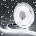 Miniatyrbillede 1 af 8: Arote 24V COB LED Strip - 5m Vandtæt Kold Hvid 6000K, IP65 Dæmpbar, 320 LED'er/m Høj Lysstyrke til Hjemmedekor (Strømforsyning Medfølger Ikke) Cold white 5 m