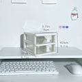 Miniatyrbillede 5 af 7: Multifunktionel skrivebordsarrangør skuffe med penneholder og opbevaringsskuffe til hårtilbehør Fem lag hvid