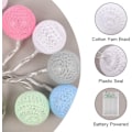Miniatyrbilde 2 av 8: Lyslenke bomullsboller, 3,3 m, selvlysende vevde boller, batteri, 20 LED-lyslenker, fargerik LED-lyslenke for barnerom, jul, bryllupsfest makroner batterie