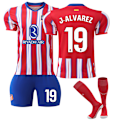 Miniatyrbild 1 av 2: 2024-2025 Club Atlético de Madrid Hemmafotbollströja med strumpor för barn nr 19 Alvarez 16