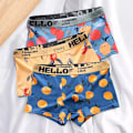 Miniatyrbild 1 av 7: 3st Herrtrosor BoxerShorts Herr Underkläder Bomull Boxer Herr Cartoon Fruktkalsonger Andas Fukt Man Boxers JuTaoGan XXL 70-80KG