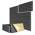 Miniatyrbillede 1 af 4: 6-pak selvklæbende lydisoleringsskum plader, 24 tommer x 12 tommer x 2 tommer akustiske skumplader pyramide A