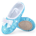 Miniatyrbillede 6 af 7: Piger med delt sål Rosetknude Paljet Ballet Sko, lette bløde dansesko til præstation Øv yoga Multicolor CN31(EU30.5-31)