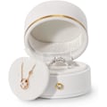 Miniatyrbillede 3 af 5: Læder Ringæske Forlovelsesforslag Bryllup Ring Gaveæske Multifunktionel Smykkeskrin Ørering Halskæde Gaveæske 1 stk white