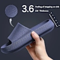 Miniatyrbillede 1 af 7: Høj Kvalitet Sky Tøfler Til Mænd Flip Flops Strand Sandaler Badeværelse Icke-Slipp Slides Mænd Kvinder Slippers Indendørs Hus Sho Er B-Navy 36-37 (fit 35-36)