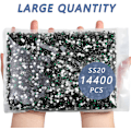 Pikkukuva 3 / 4: 14400 kpl Vihreitä Litteitä Strassisia DIY-Töihin, Smaragdi, SS20, 4,6-4,8 mm Emerald SS20/14400pcs