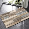 Miniatyrbillede 6 af 7: 1 stk. Hjem Soveværelse Uldbræt Mønster Køkken Skridsikker Gulvmåtte Absorberende Antifouling Hjem Badeværelse Gulvmåtte Blå 40x60cm