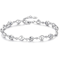 Pikkukuva 1 / 5: Damer Silver Rannekoru, 925 Sterling Hopea Sydän Rannekoru