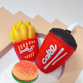 Miniatyrbillede 6 af 7: 3st Squishy Mad Hamburger Pommes Frites Sodavand Squeeze Legetøj, Myrstress Bold Stress Reliever