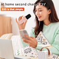 Miniatyrbild 9 av 10: Mini Karaoke Maskin Set Stöd Bluetooth AUX USB Minneskort Bärbar Bluetooth Högtalare med Trådlös Mikrofon Blå Blue