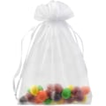 Miniatyrbillede 2 af 4: 50 stk Organzaposer 3.54\"x4.33\" Satin Snørepose Smykke Gaveposer (Mix Farve) White 50 Count (Pack of 1)