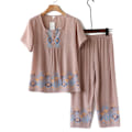 Miniatyrbild 3 av 7: Varumärken Designer Dam Sovkläder Sommar Dam Pyjamas Set Tunn Lös Kortärmad Pyjamas Kvinnor Ventilation Hemkläder Blå 2 4XL 70-80Kg