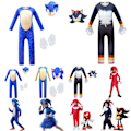 Miniatyrbild 1 av 2: Sonic The Hedgehog Cosplay Halloween Kläder för barn Pojkar Flickor Jumpsuit + Mask + Handskar 7-8 år = EU 122-128 Jumpsuit + Mask + Handskar 7-8 år = EU 122-128