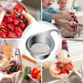 Miniatyrbillede 4 af 8: Svan Mesh Si Strainer til Køkken, Rustfrit Stål Vask Si, Hængende Hane Filterkurv