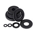 Miniatyrbillede 3 af 4: #10 x 0,5\" OD SAE Sorte Flade Skiver - 100 stk 18-8 (304) Rustfrit Stål Black #10 x 0.5"OD/304